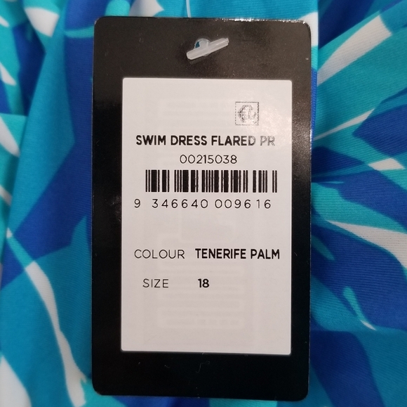 NWT Avenue Blue Tropical Print Swim Dress Size 18 - Picture 8 of 9